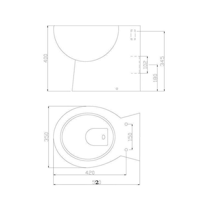 Back To Wall Toilet Pan BTW With Soft Close Seat And Concealed Cistern 520mm - Image 8