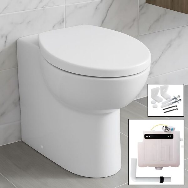 Back To Wall Toilet Pan BTW With Soft Close Seat And Concealed Cistern