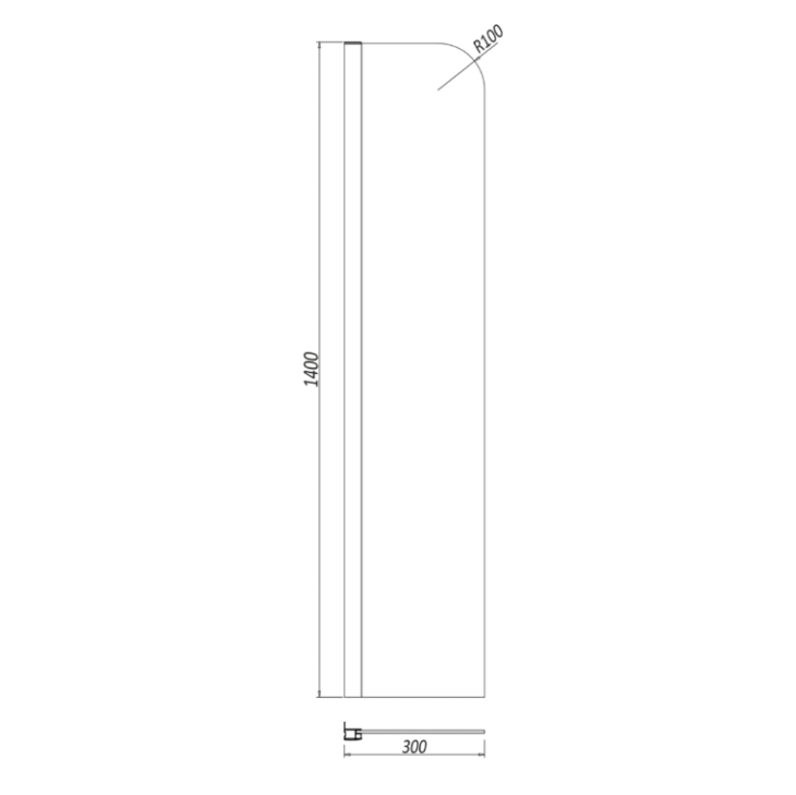 Mini Bath Screen Deflector 1400mm X 300mm - Image 4