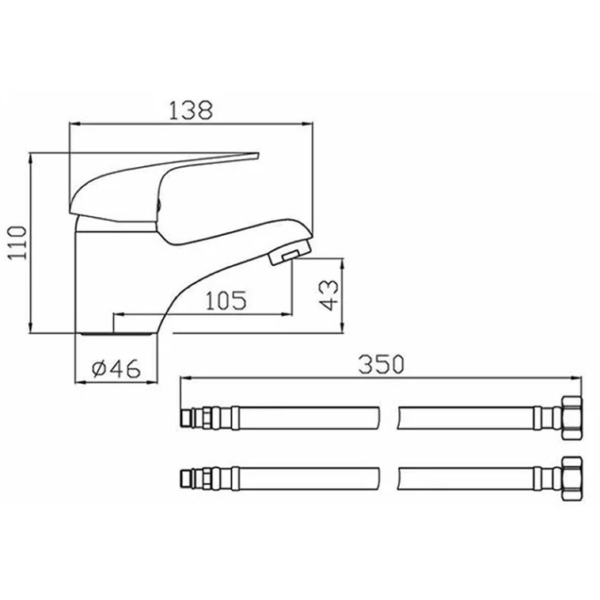 G4K Modern Single Lever Basin Tap with Waste - Chrome - Image 4