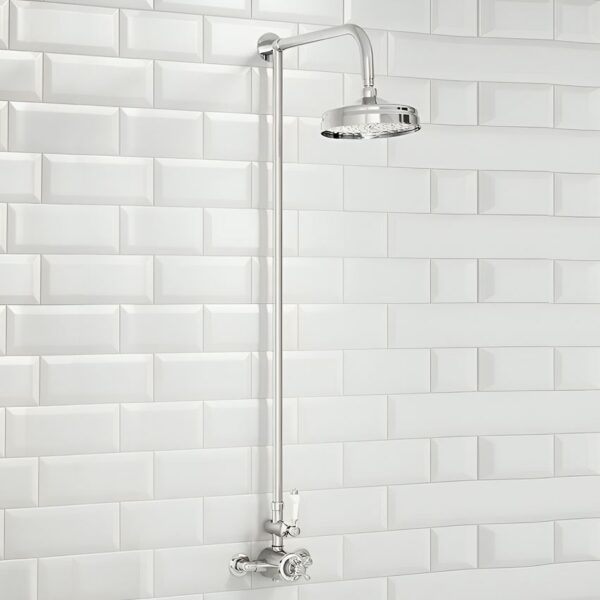Sognare Chrome Traditional Rigid Riser Shower with Fixed Head - Image 2
