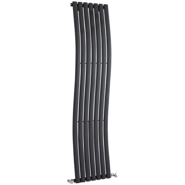 Hudson Reed 413x1785mm Anthracite Designer Wave Radiator Vertical