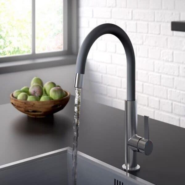 Bristan Melba Kitchen Sink Mixer Tap - Black & Chrome - Image 3