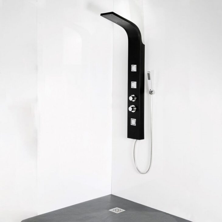 Cassellie Luna Thermostatic Black Shower Panel - Image 5