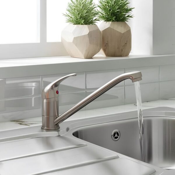 Arruba Kitchen Single Lever Mono Sink Mixer Tap - Chrome - Image 2