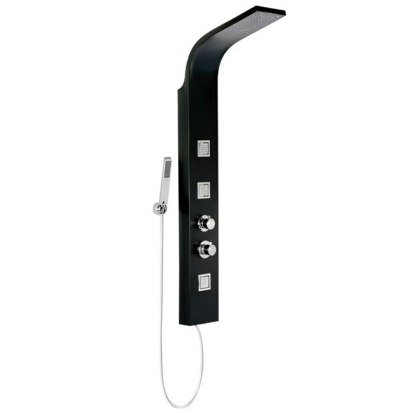 Cassellie Luna Thermostatic Black Shower Panel