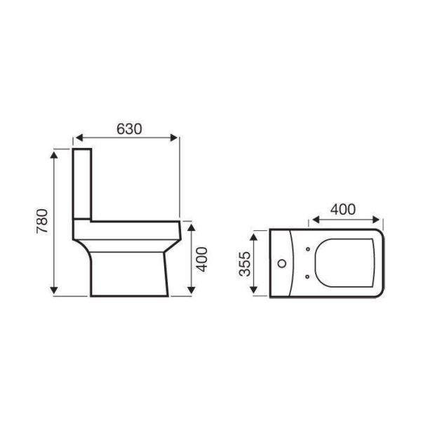 Embrace Tidy Square Toilet And Basin 4-Piece Modern Bathroom Suite - Image 5