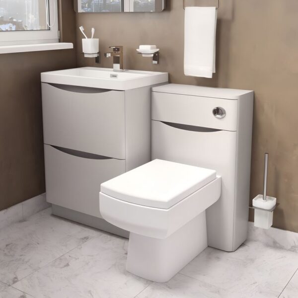 Alto Matt Grey 1100mm Floorstanding Furniture Pack With Basin - Complete Set With WC Unit, Toilet And Cistern