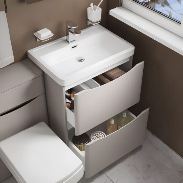 Alto Matt Grey 1100mm Floorstanding Furniture Pack With Basin - Image 3