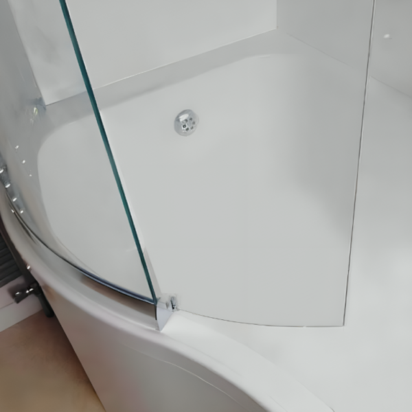 Titan P Shape 1500mm Shower Bath Full Screen Left or Right Hand - Image 3