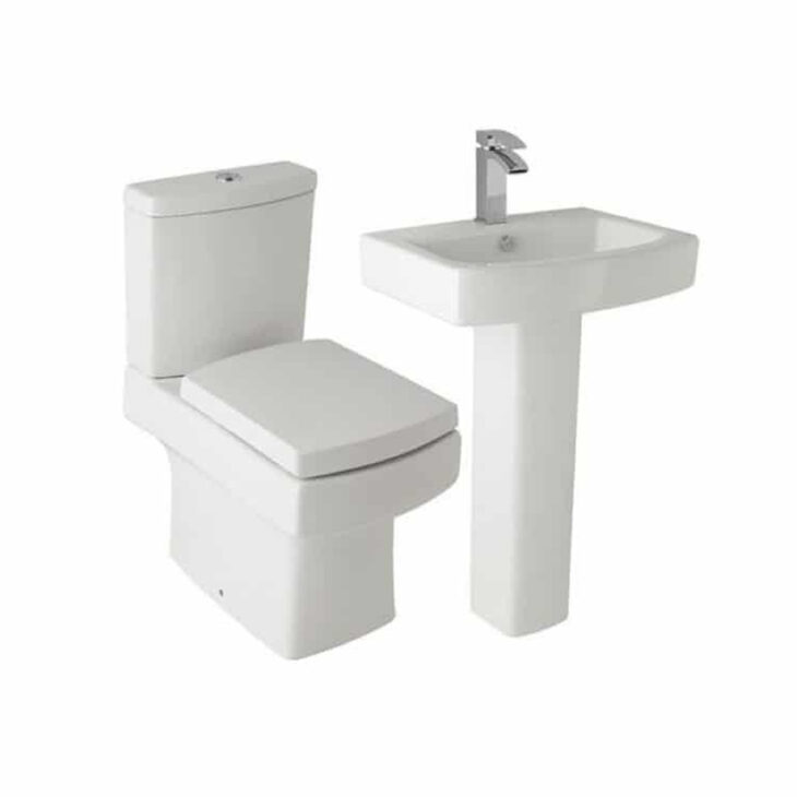 Cube Modern L Shaped 1700mm Shower Bathroom Suite - Image 4