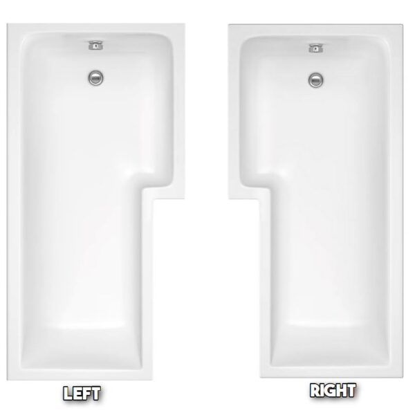 Cube Modern L Shaped 1700mm Shower Bathroom Suite - Image 7
