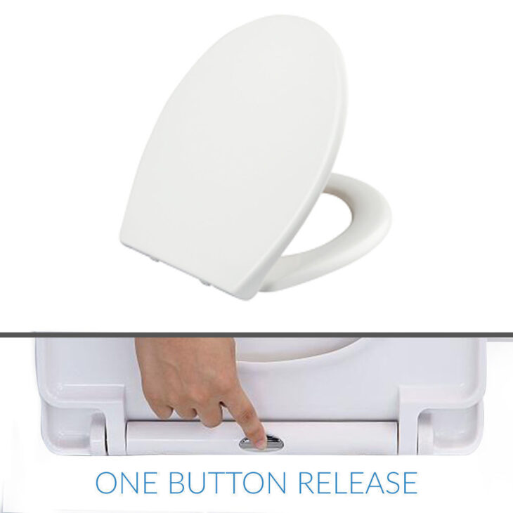 Soft-Close Replacement Toilet Seat Top-fix Quick Release White Hinges