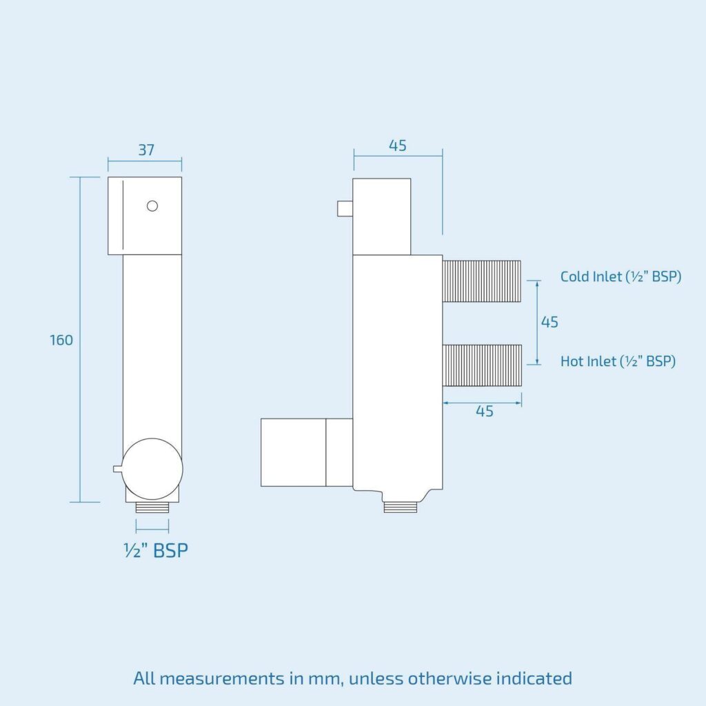 Mini Vertical Thermostatic Caravan Valve - Image 3