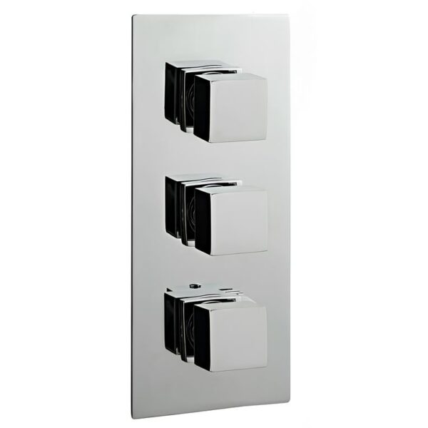 Istra Triple Concealed Square Shower Valve - Chrome