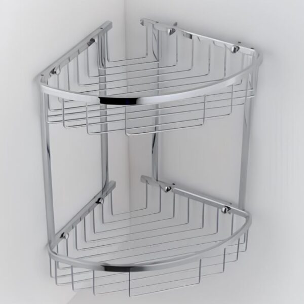 Two Tier Corner Basket Caddy Storage Shelf - Image 2