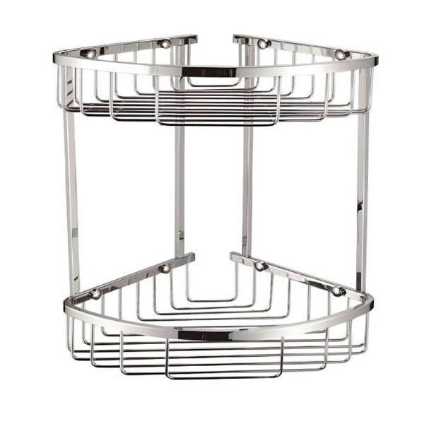 Two Tier Corner Basket Caddy Storage Shelf