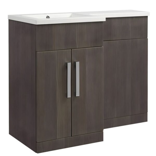 Elation L Shape Bodega Grey Woodgrain Furniture Pack 1070mm - Left Hand