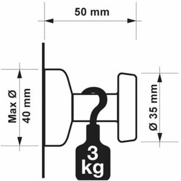 Hudson Reed Magnetic Robe Hook ACC001 - Image 3