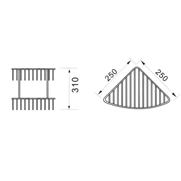 Two Tier Corner Basket Caddy Storage Shelf - Image 3