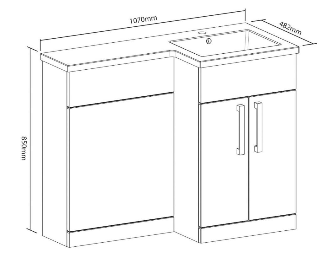 Elation L Shape Bodega Grey Woodgrain Furniture Pack 1070mm - Image 5