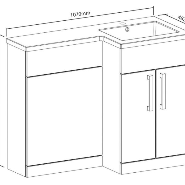 Elation L Shape Bodega Grey Woodgrain Furniture Pack 1070mm - Image 5