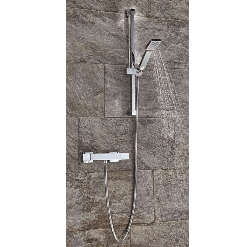 Square Thermostatic Bar Valve (Bottom Outlet) - Chrome - Image 2