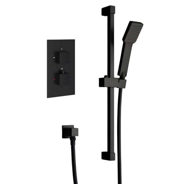 Mono Matt Black Concealed Valve & Slide Rail Shower Kit