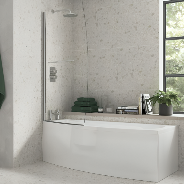 AquaVolere Sonny 1700mm x 740mm Space Saving Shower Bath-LH-RH