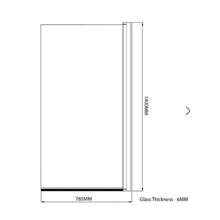 6mm Square Edge Single Bath Screen - Image 3