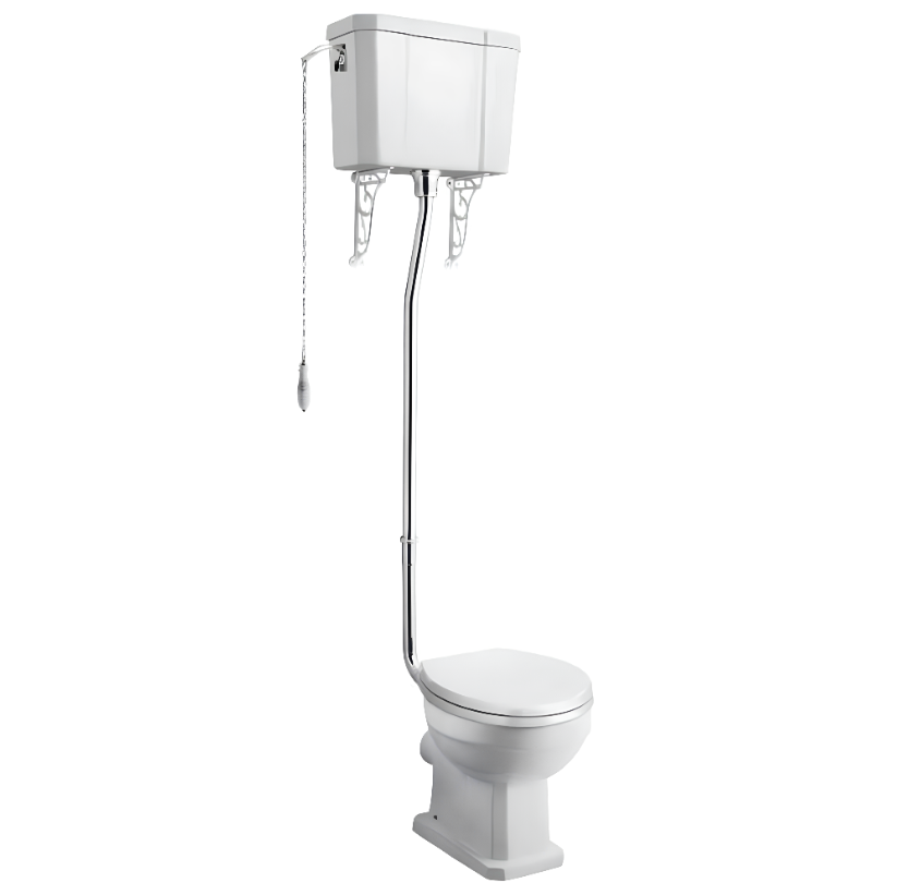 Traditional White High Level WC Toilet