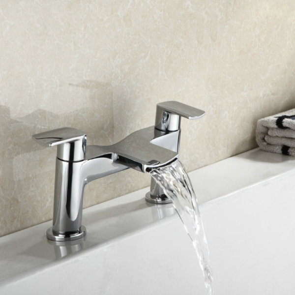 Leo Deck Mounted Bath Filler Tap - Chrome - Image 2