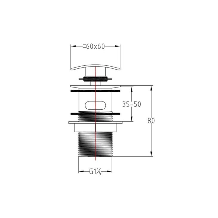 Black Slotted Click Clack Basin Waste - Image 2