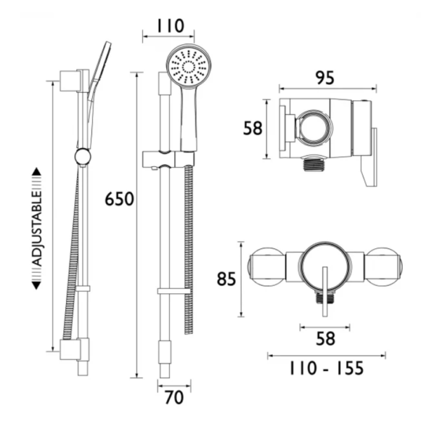Bristan Sonique3 Thermostatic Exposed Mixer Shower - Chrome - Image 5