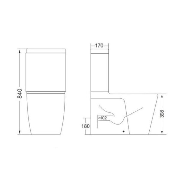 Space Saving All In One Toilet POT955CM - Image 3