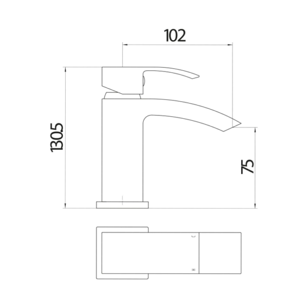 Descent Mini Mono Basin Mixer With Push Waste - Chrome - Image 3