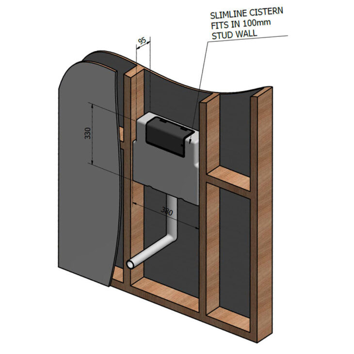 Dual Flush Slimline Concealed Cistern SLCC01 - Image 2
