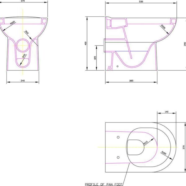 Premier Linton D-Shape Back To Wall Pan– Soft Close Seat - Image 3