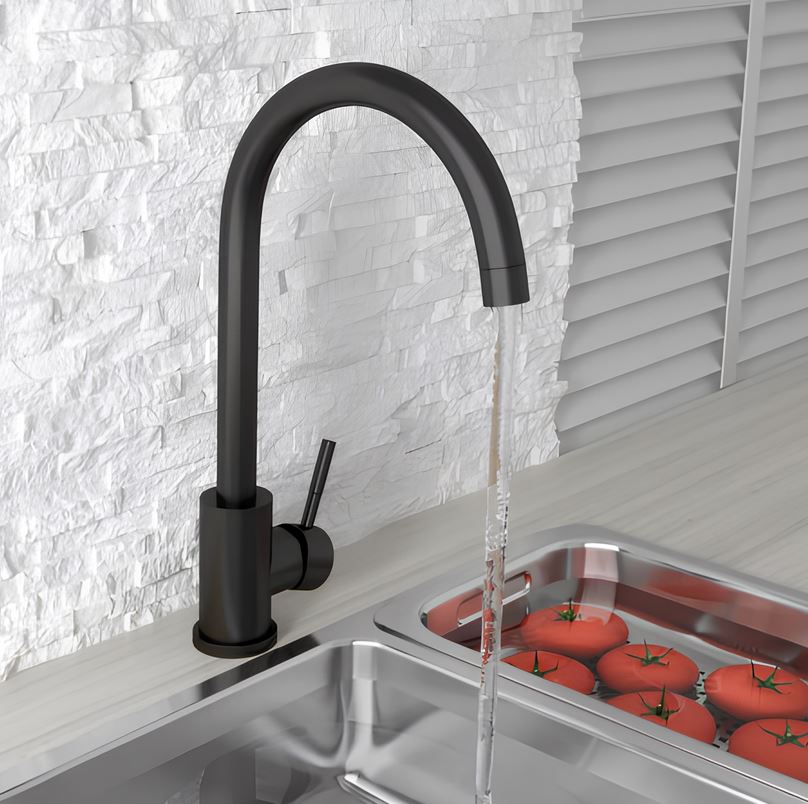 Sognare Modern Kitchen Mixer Tap - Matt Black - Image 2