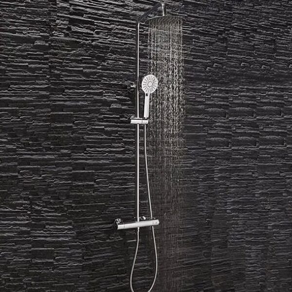 Sognare Mercury Round Telescopic Rigid Riser Complete Shower Kit - Image 2