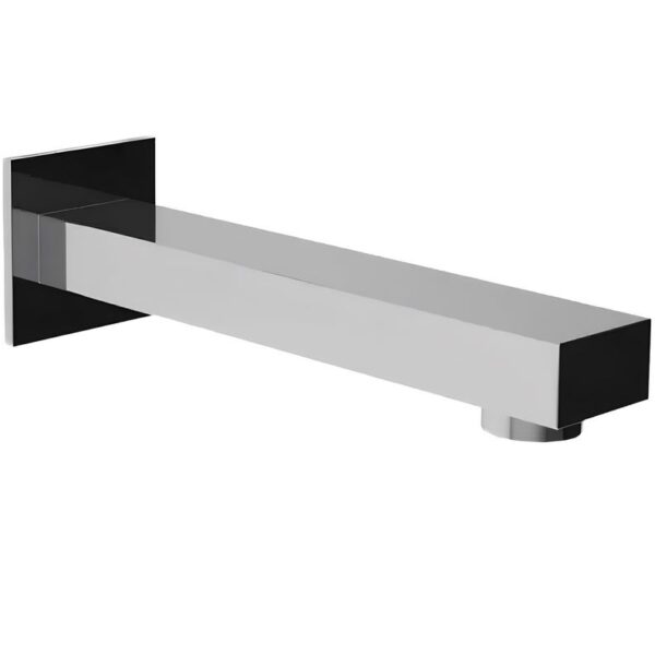 Rectangular Square Wall Mounted Bath Filler Spout - Chrome