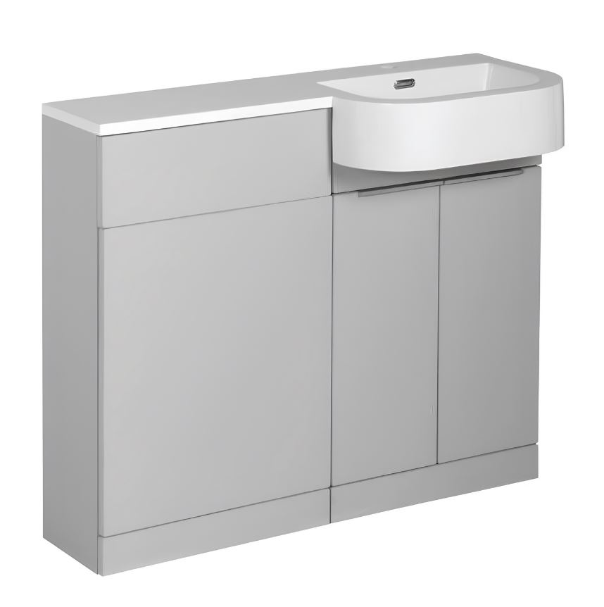 Elation P-Shape Slimline Combo Pearl Matt Grey 1010mm