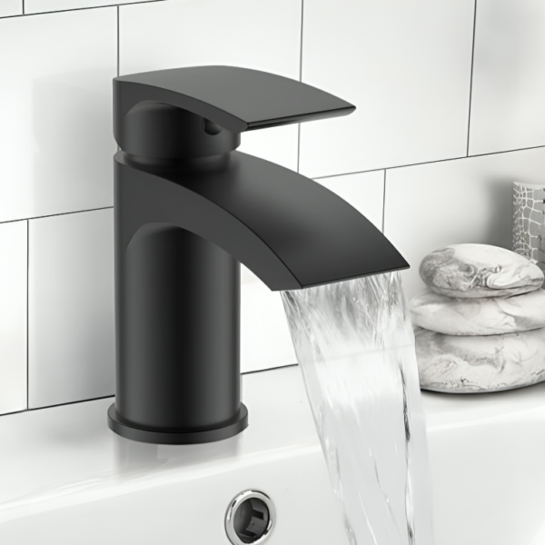Sognare Belini Basin Standard Mono Tap & Waste - Matt Black - Image 2