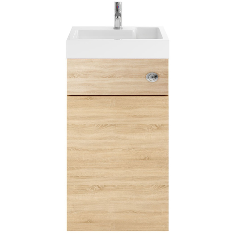 Athena Two in One Vanity & Toilet Unit Various Colours - Natural Oak