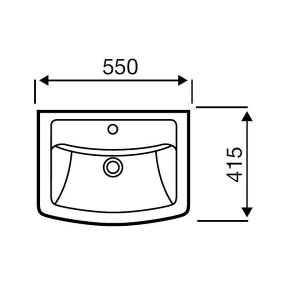 Pure Basin With Semi Pedestal 550mm - Image 2
