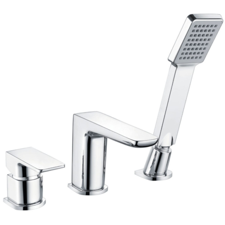 Muro Three Hole Bath Shower Mixer Tap - Chrome