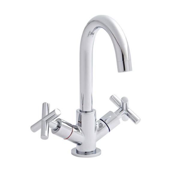 Kartell Times Traditional Mono Basin Mixer Tap & Push Waste - Chrome