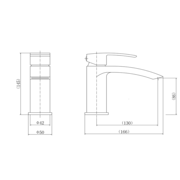 Kartell Curve Mono Basin Mixer Tap with Waste - Chrome - Image 3