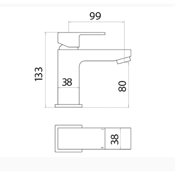 Sognare Lanza Mono Basin Mixer Tap With Push Waste - Chrome - Image 3