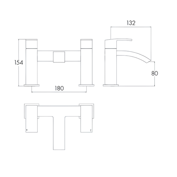 Descent Bath Filler Tap - Chrome - Image 2
